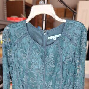 Emerald  lace midi dress